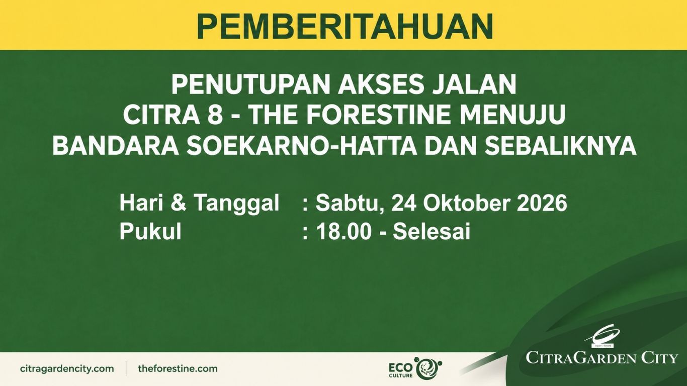 Informasi Penutupan Akses Jalan Citra 8
