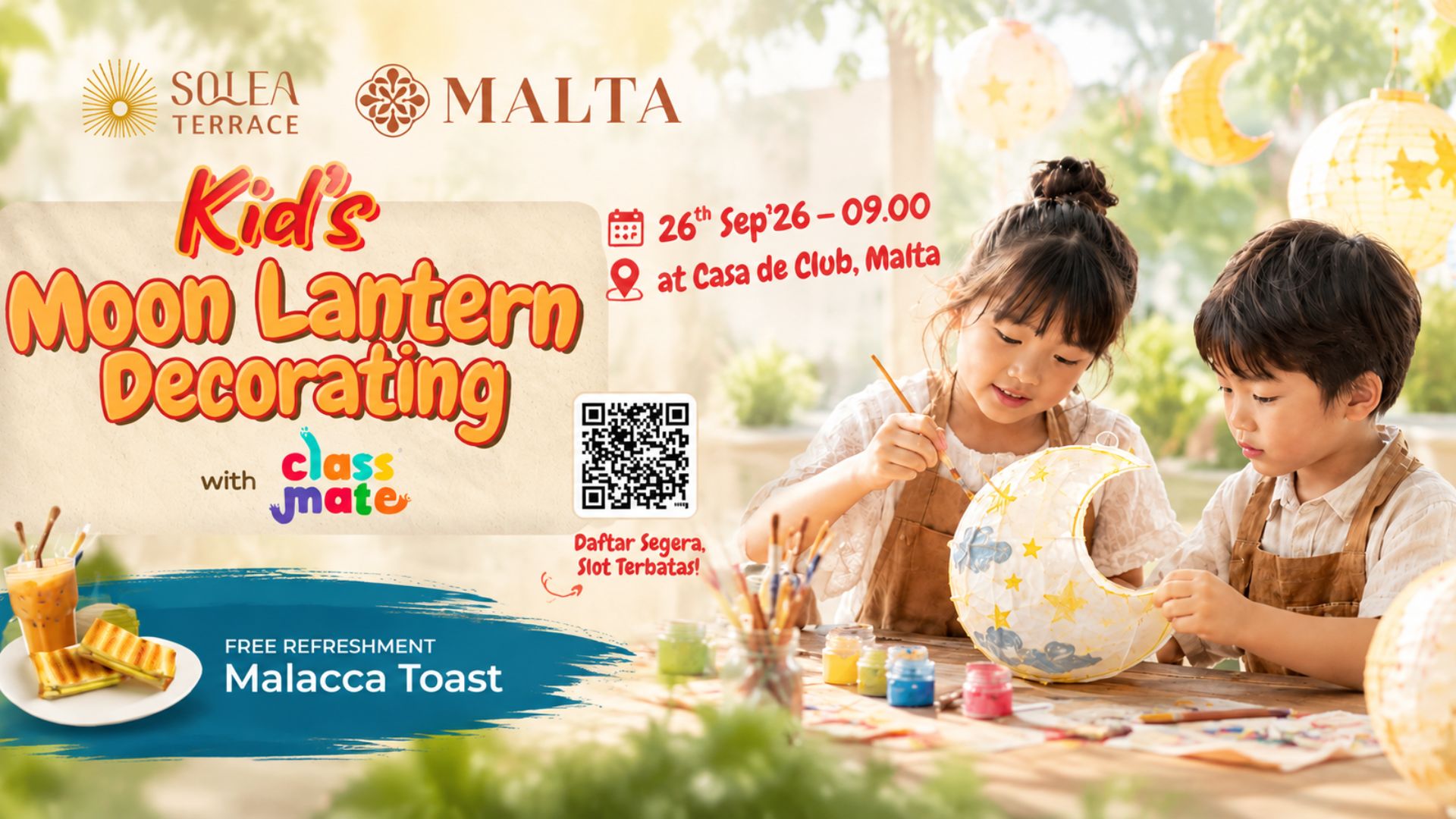 Kids Moon Lantern Decorating